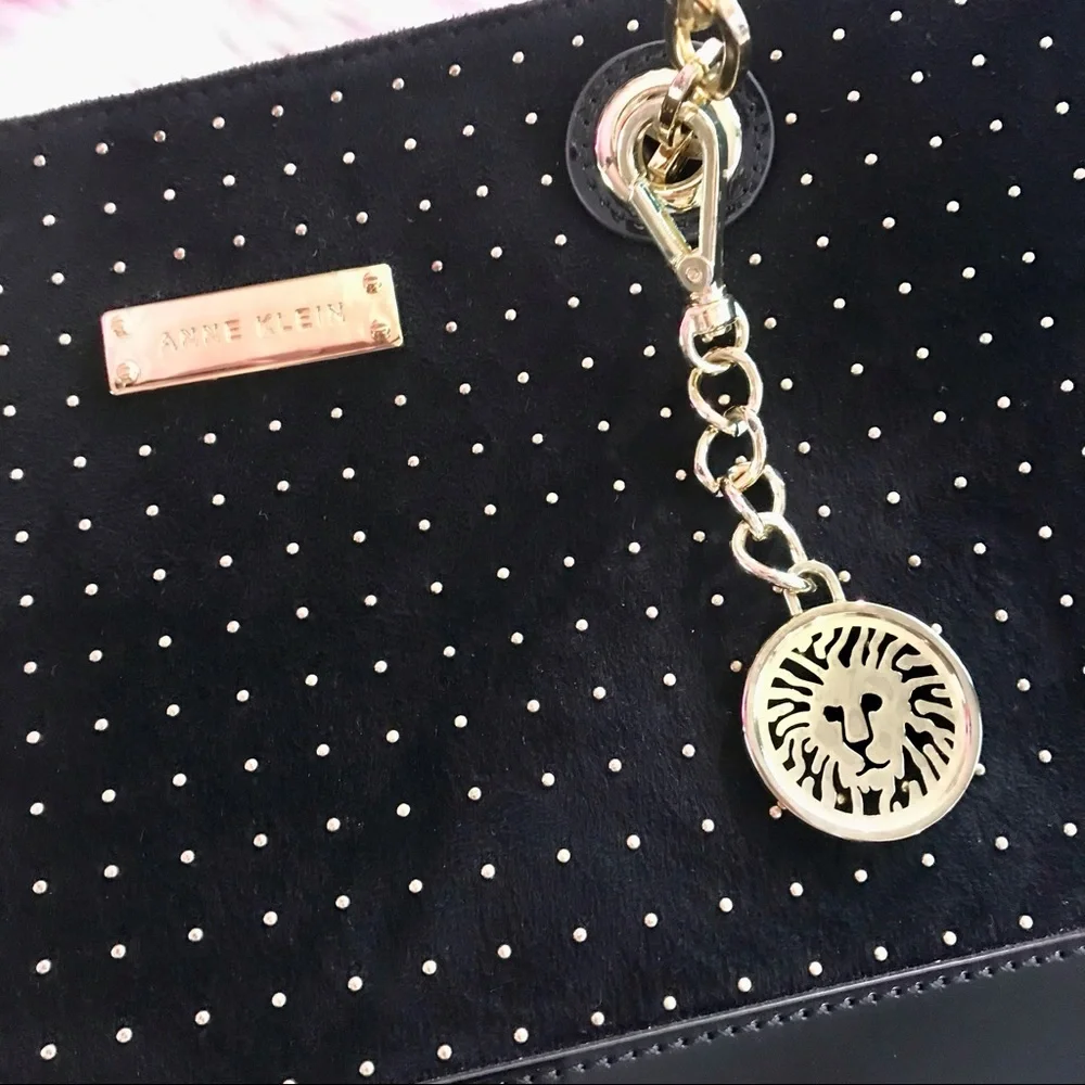 Anne Klein Studded Tote Back Double Chain Strap Handle Office Chic Classic